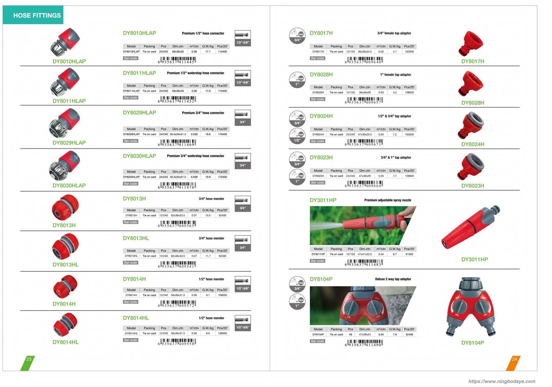 Herramientas de jardín Accesorios para mangueras al por mayor Catálogo PDF